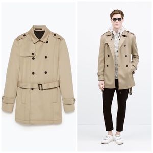 zara mens red trench coat